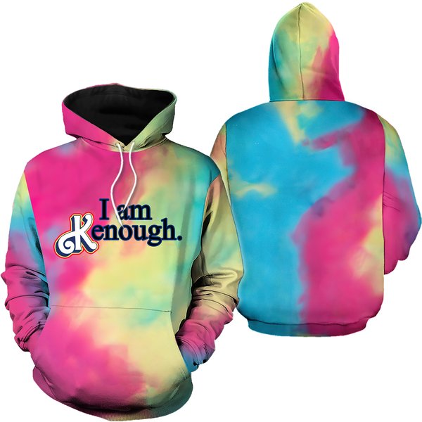I Am Kenough Tie-Dye All Over Print Hoodie-image