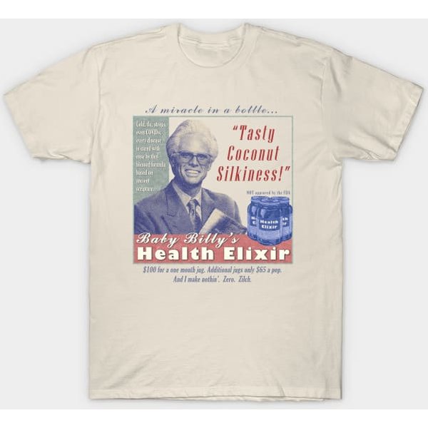 Baby Billy's Health Elixir Vintage Style Advertisement Fanart Design - Baby Billy - T-Shirt-image