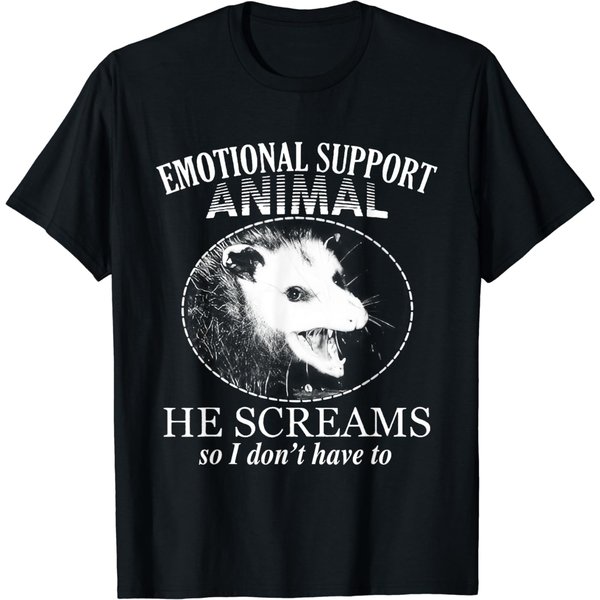 Funny Possum Emotional Support Animal Funny Opossums Memes T-Shirt-image