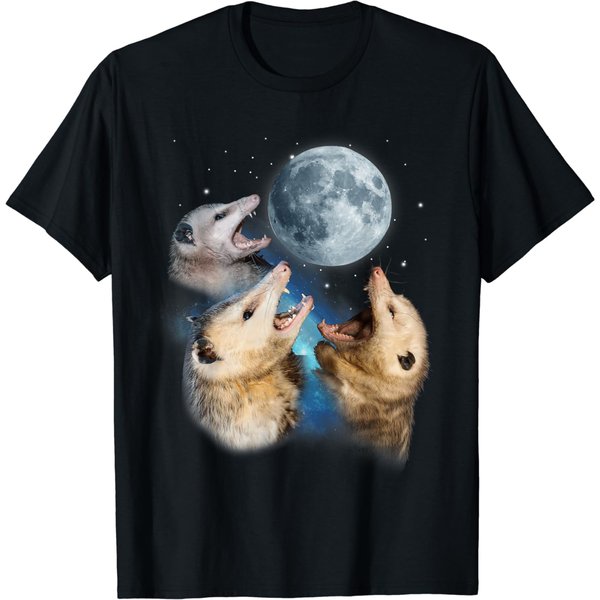 Three Possum Howling At Moon - Funny Opossum Lovers Costume T-shirt