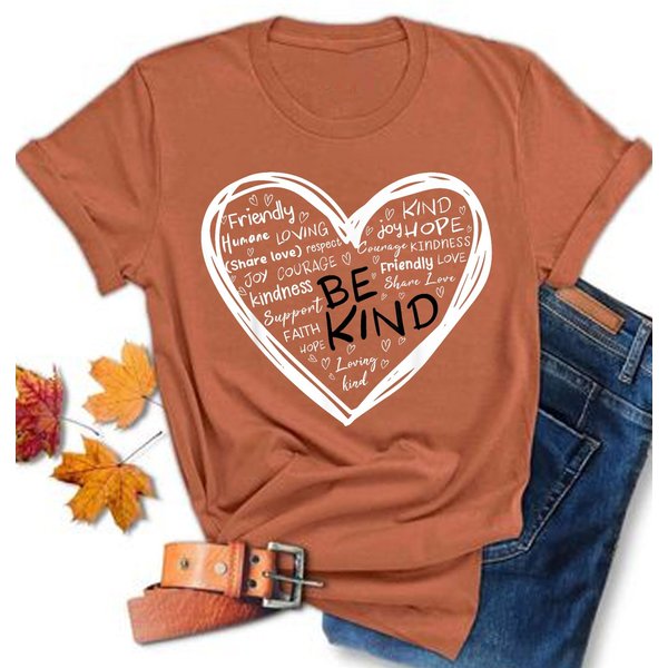 Unity Day Orange Heart Be Kind Anti Bullying Kindness T-Shirt, Anti Bullying Shirt-image