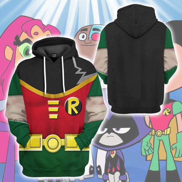 Teen Titan Robin 3D Shirt, Teen Titans Cosplay Costume-image