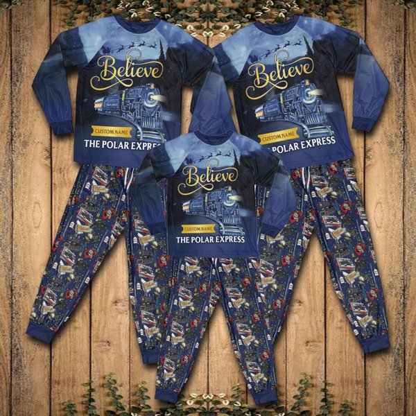 Personalized Family Christmas On Polar Express Pajama Set-image