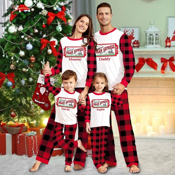 Personalized Family Christmas On Polar Express Pajama Set-image