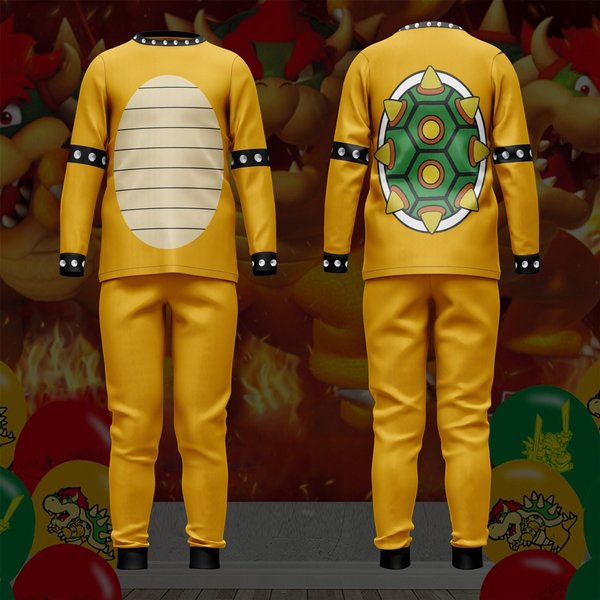 Mario Bowser 3d Funny Pajamas, Super Mario Bros Cosplay Pajamas