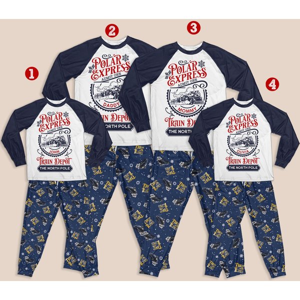 Personalized Polar Express Train Depot Family Pajamas Set