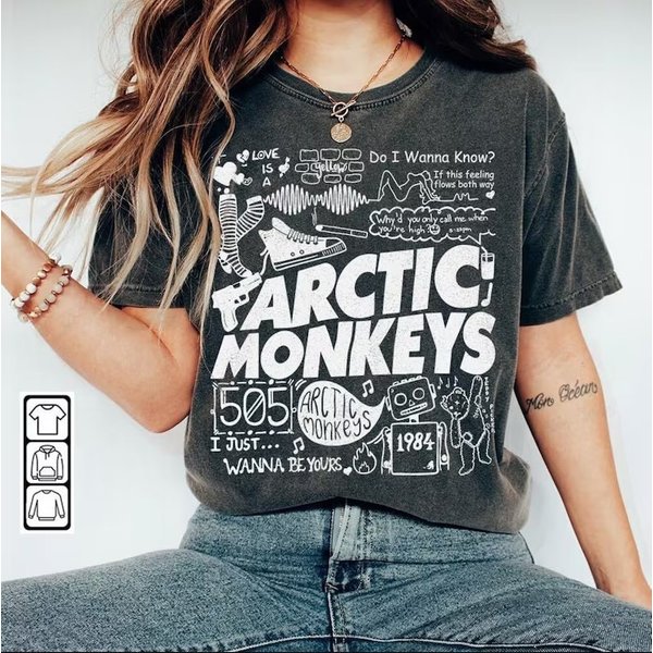Vintage Arctic Monkey Doodle Art Shirt, Vintage Arctic Monkey-image