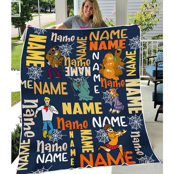 Custom Name Scooby-Doo Halloween Blanket-image