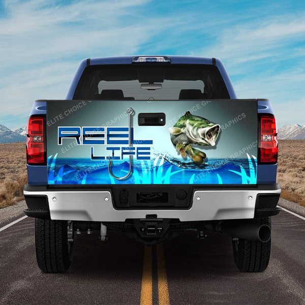 Bass Fishing Tailgate Wrap Truck Bed Decal-image