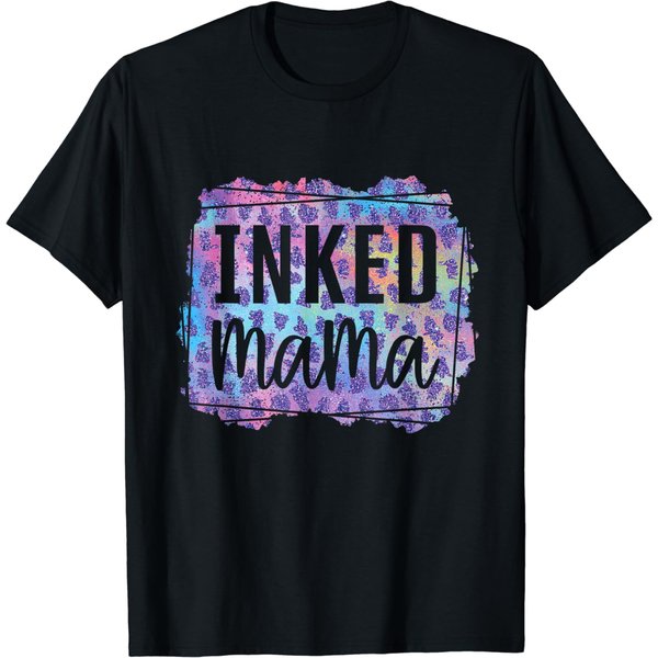 Cute Inked Mama Colorful Leopard Print T-shirt