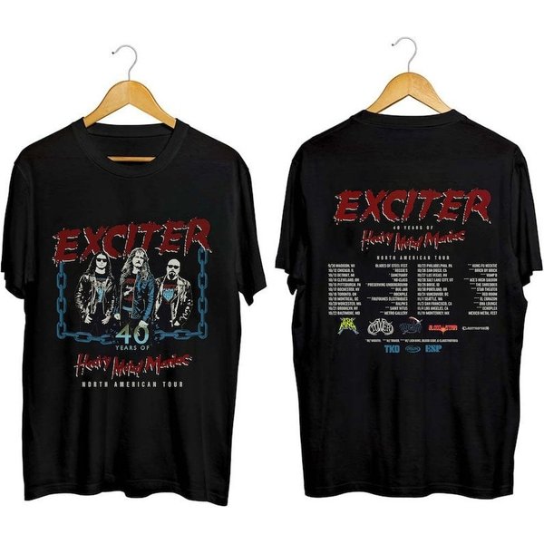 Exciter 40 Years Of Heavy Metal Maniac Tour Shirt, Exciter Band Fan Shirt-image