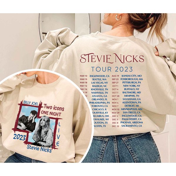 Billy Joel Stevie Nick Two Icons One Night Shirt, Billy Joel Stevie Nick 2023 Shirt-image
