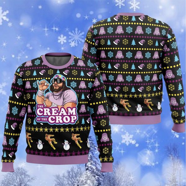 The Cream Of The Crop Ugly Christmas Sweater, Macho Man Randy Savage
