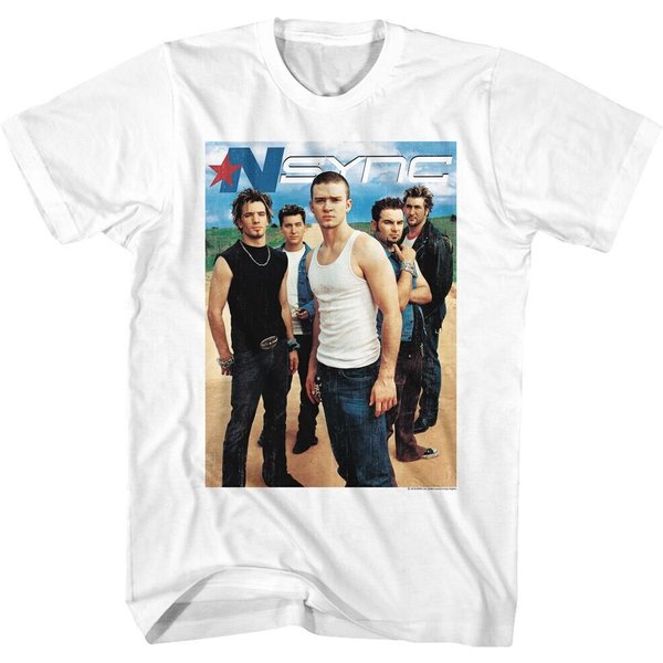 Nsync Colored Picture Logo White Shirts-image