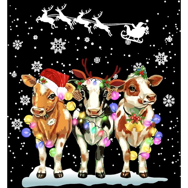 Christmas Cow Holiday T-Shirt-image