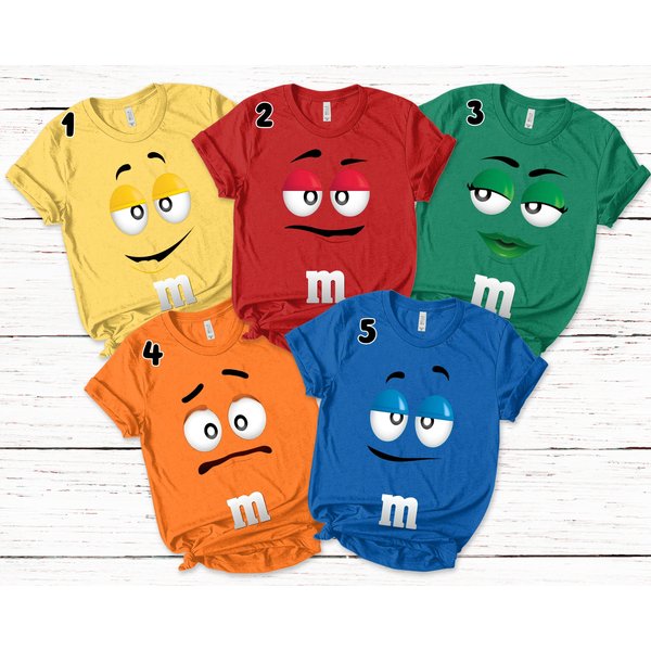 M&M Candies T-Shirt, M And M Matching Family Shirt-image