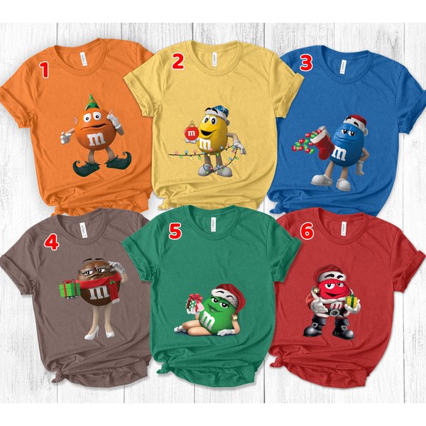 Matching Christmas Costume Shirt, M And M Group Shirt, Family M&M Christmas Shirt-image