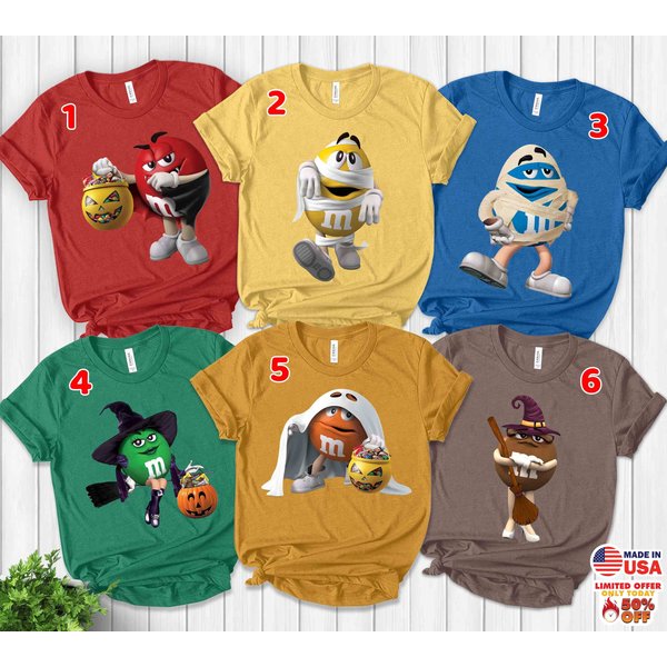 M&M Candies T Shirt, M And M Matching Shirt, Family Halloween Shirt-image
