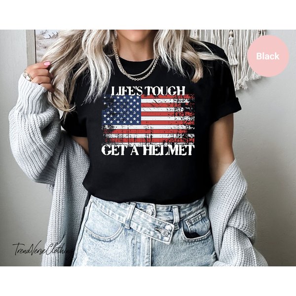 Life's Tough Get A Helmet Shirt Life Tough Get A Helmet Women's Top-image