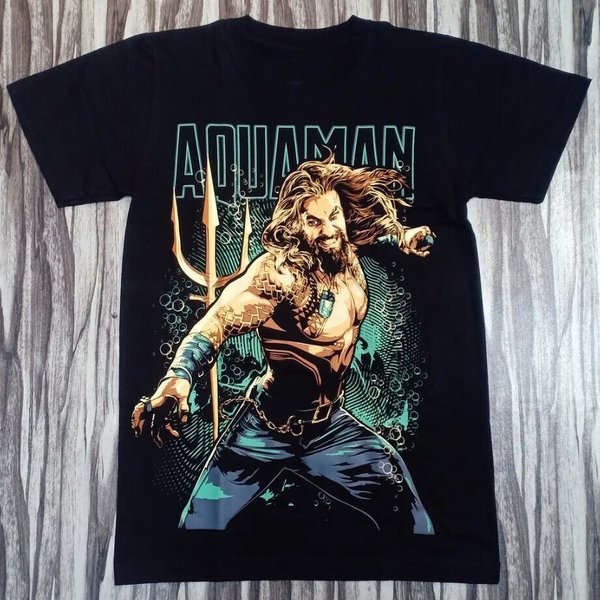 Aquaman Movie Origin Jason Momoa Shirt Tee New Black Tshirt-image
