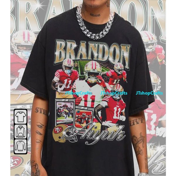 Vintage 90S Graphic Style Brandon Aiyuk T-Shirt, Brandon Aiyuk Tee-image