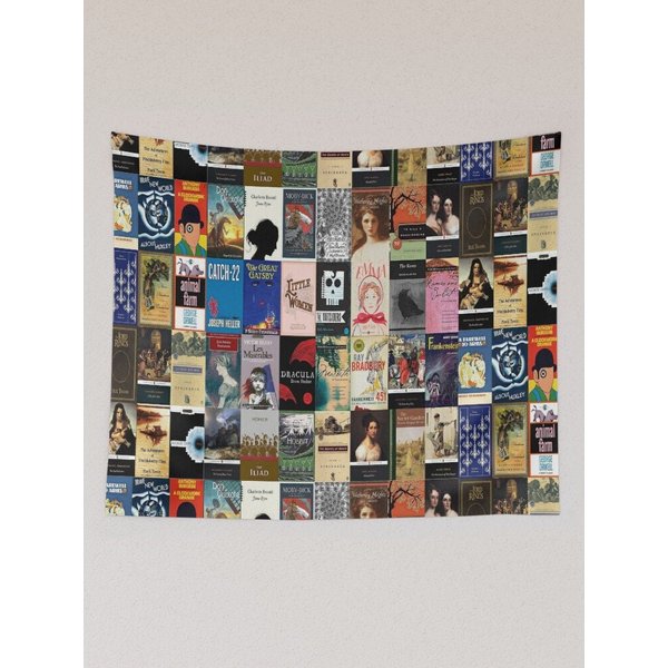 Classic Literature Book Covers Tapestry, Literature Tapestry-image