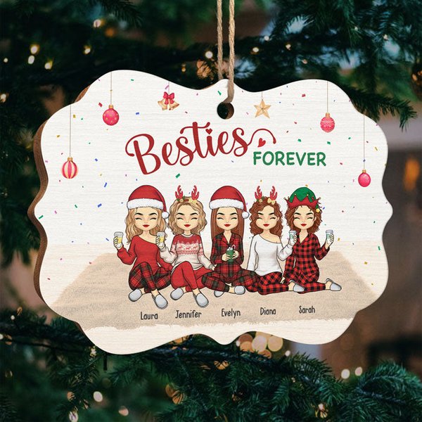 Forever Besties, Forever Young - Bestie Personalized Custom Ornament