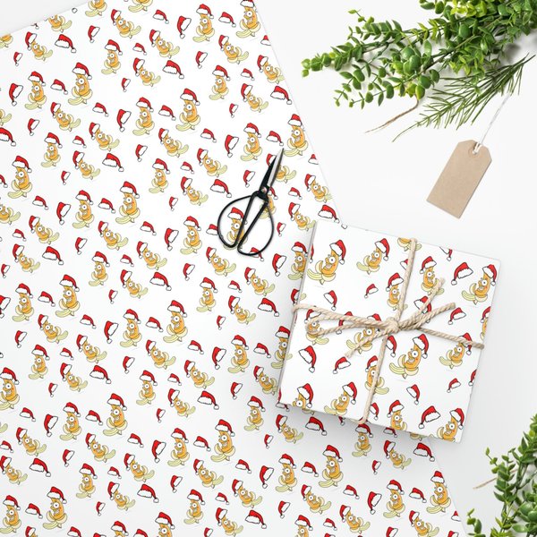 Santa Banana Gift Wrapping Paper, Christmas Santa Banana Wrapping Paper