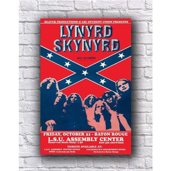 Lynyrd Skynyrd 1977 Baton Rouge, Louisiana Canceled Show Tour Poster-image