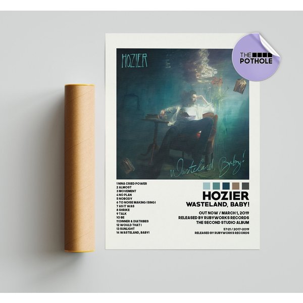 Hozier Posters / Wasteland, Baby! Poster, Tracklist Album Cover Poster-image