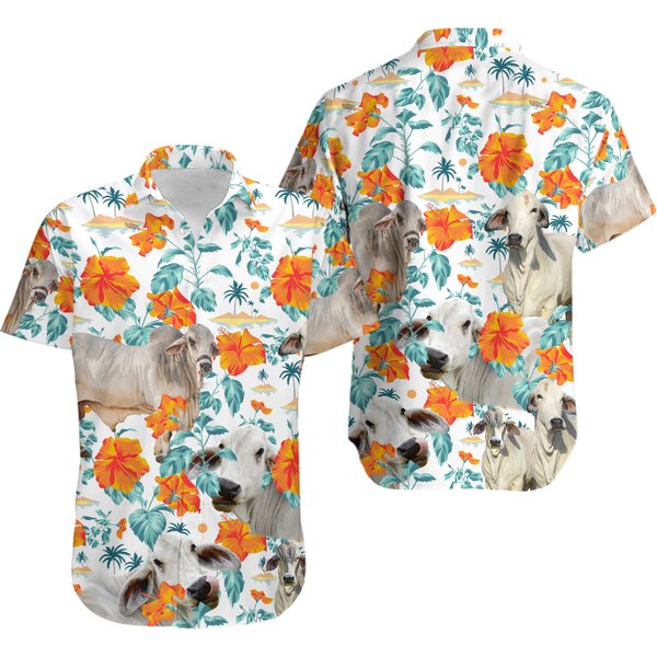 Brahman Cow Hawaiian Shirt-image