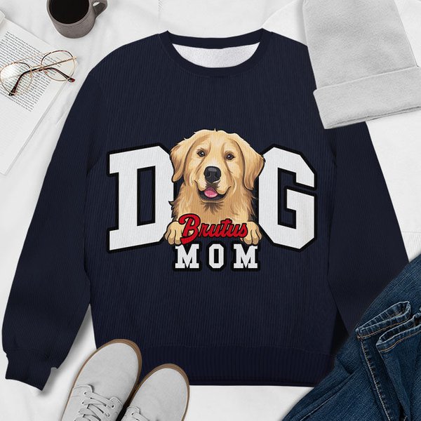Proud Dog Mom - Personalized Custom Unisex Ugly Christmas Sweatshirt-image