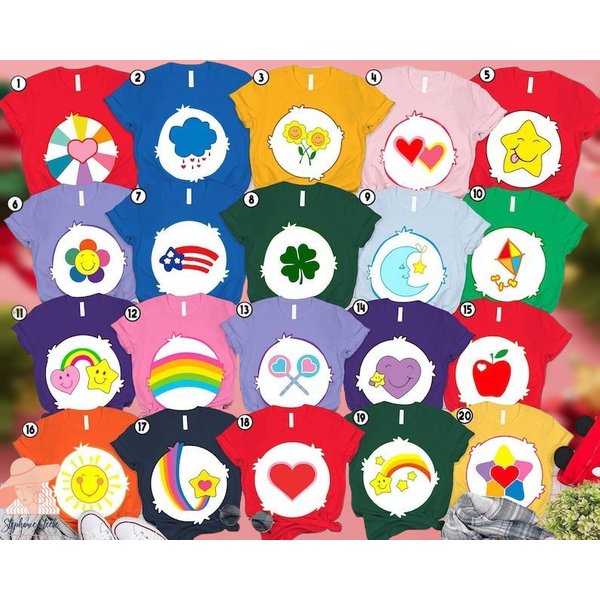Matching Shirt Colorful Bear Group Costume , Lovable Bear Group Halloween-image