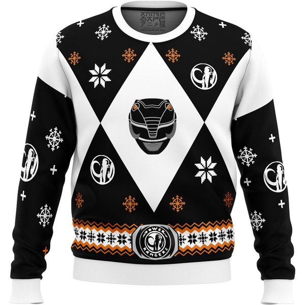 Mighty Morphin Power Ranger Black Ugly Christmas Sweater-image