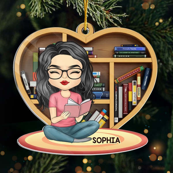 Just A Girl Who Loves Books - Personalized Custom Ornament