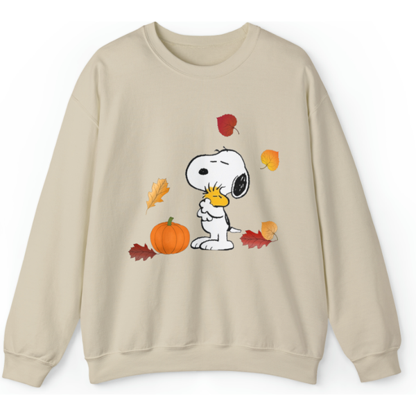 Fall Snoopy Sweatshirt, Snoopy Autumn Leaf Pumpkin Sweatshirt-image