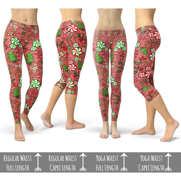 Christmas Sketched Mouse Ears - Theme Park Inspired Leggings
