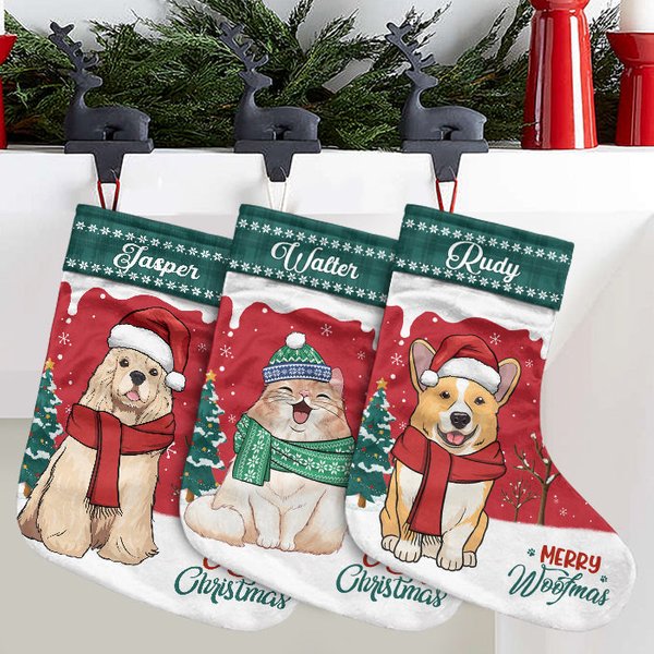 Santa Paws Is Coming To Town - Personalized Custom Christmas Stocking-image