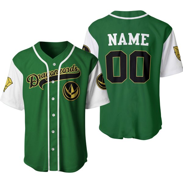 Personalized Power Rangers Green Ranger Baseball Jersey-image
