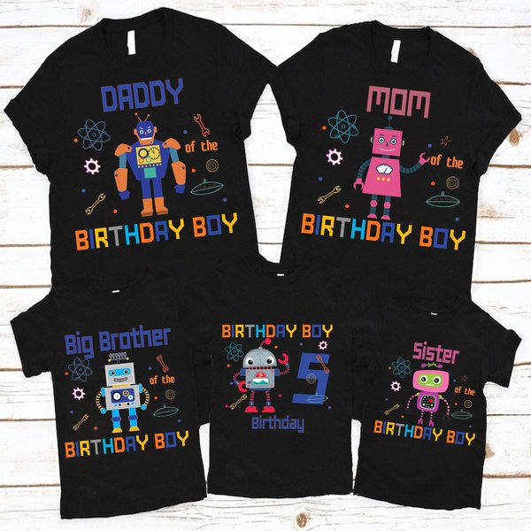 Robot Family Shirts Matching Family Birthday Shirt-image
