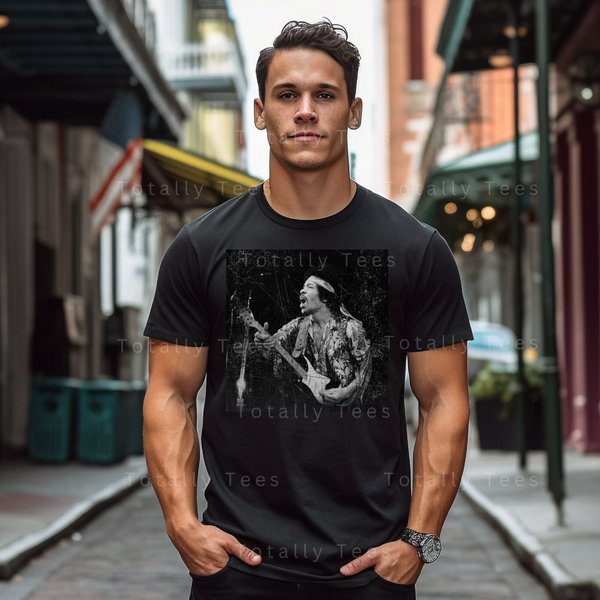 Jimi Hendrix T-Shirt Shirt Tshirt Band Tee Vintage Aesthetic Distressed T Shirt-image