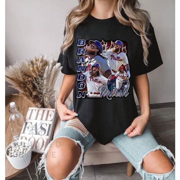Vintage Philadelphia Brandon Marsh Baseball Tee Shirt-image