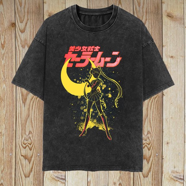 Sailor Moon Vintage Washed T-Shirt, Anime Manga-image