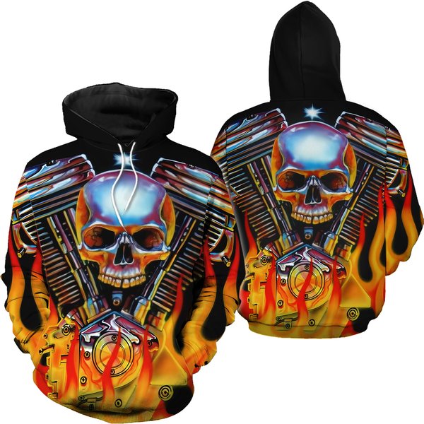 Skull D Hoodie_mechanical Skull Pl Hoodies