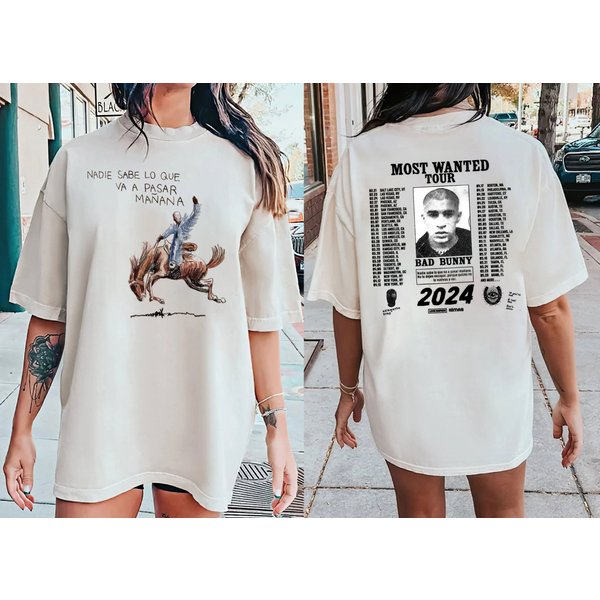 Bad Bunny Most Wanted Tour 2024 2 Slide Shirt-image