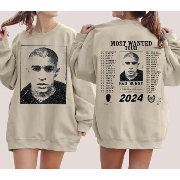 Bad Bunny Most Wanted Tour 2024 Concert Hoodie