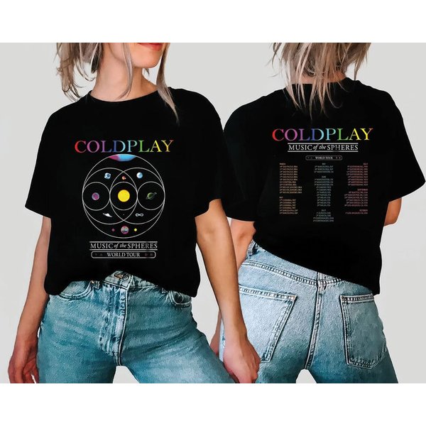 Coldplay World Tour 2023 Shirt, Coldplay Tour Both Sides Shirt, Music Of The Spheres-image
