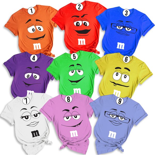 M And M Faces Halloween Costume Shirt-image