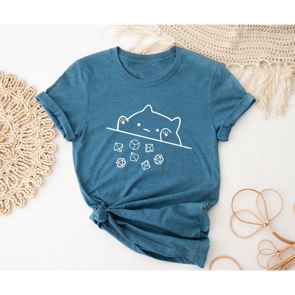 Cat Throwing Dice T-Shirt, Dnd, Dungeon Master,Tabletop Rpg, Tabletop Games-image