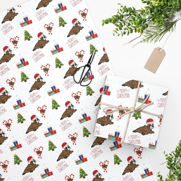 English Bulldog Christmas Wrapping Paper Christmas Gift